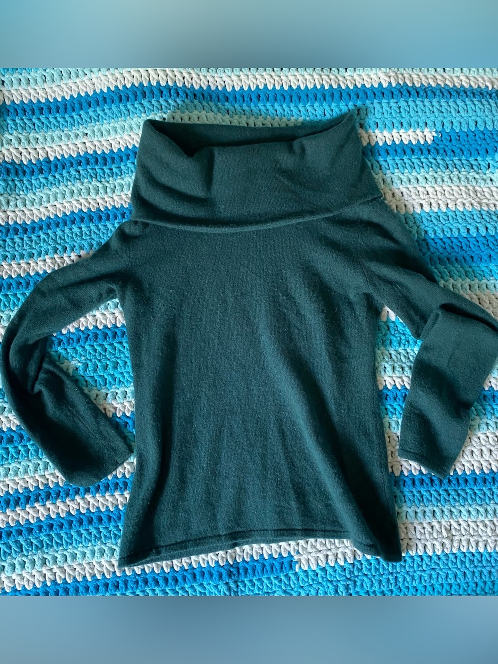 100% Cashmere Sundance Turtleneck Teal-M